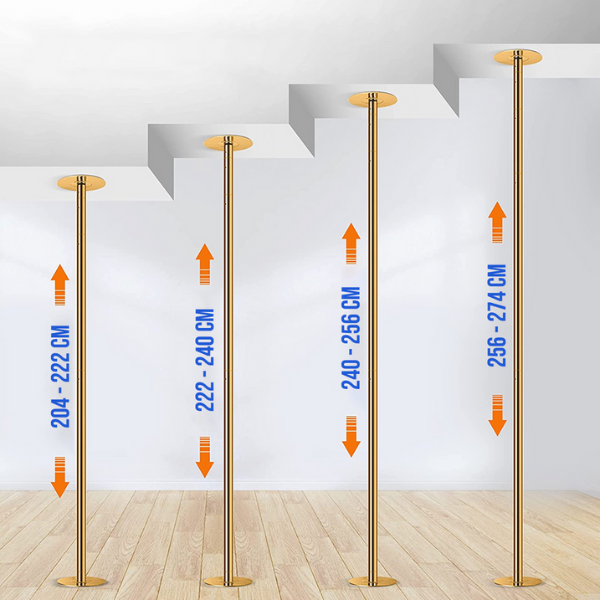 Tubo portátil para pole dance – Dorado de 45mm