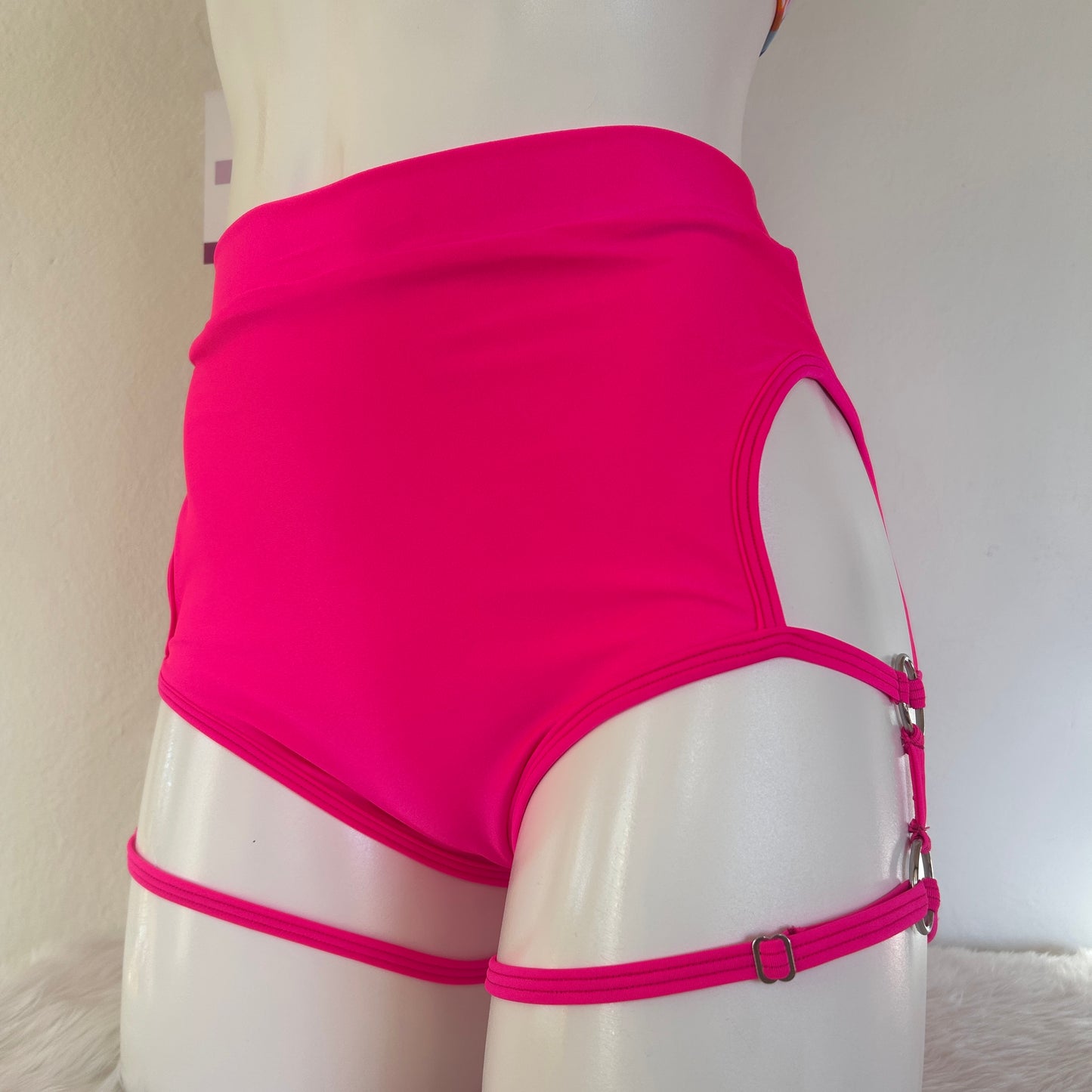 Cachetero Doble Arnés - Rosa Neón