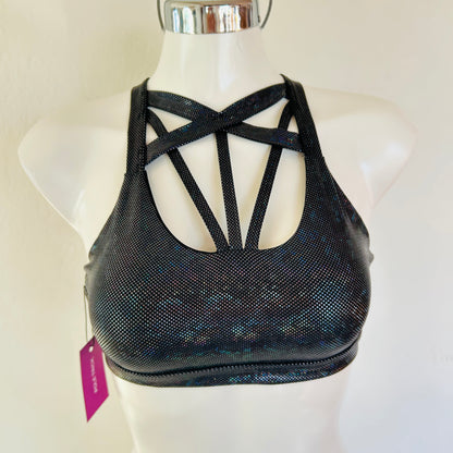 Top Estrella Holograma Negro