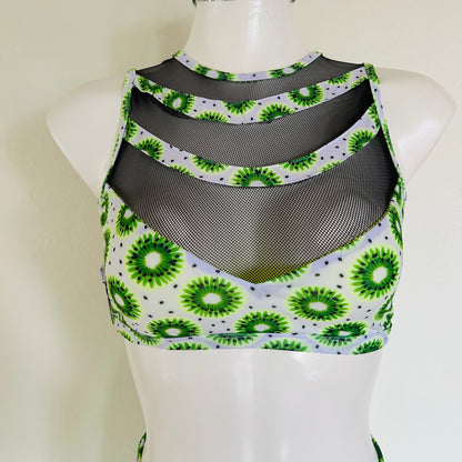 Top Mónica – Kiwis con malla negra