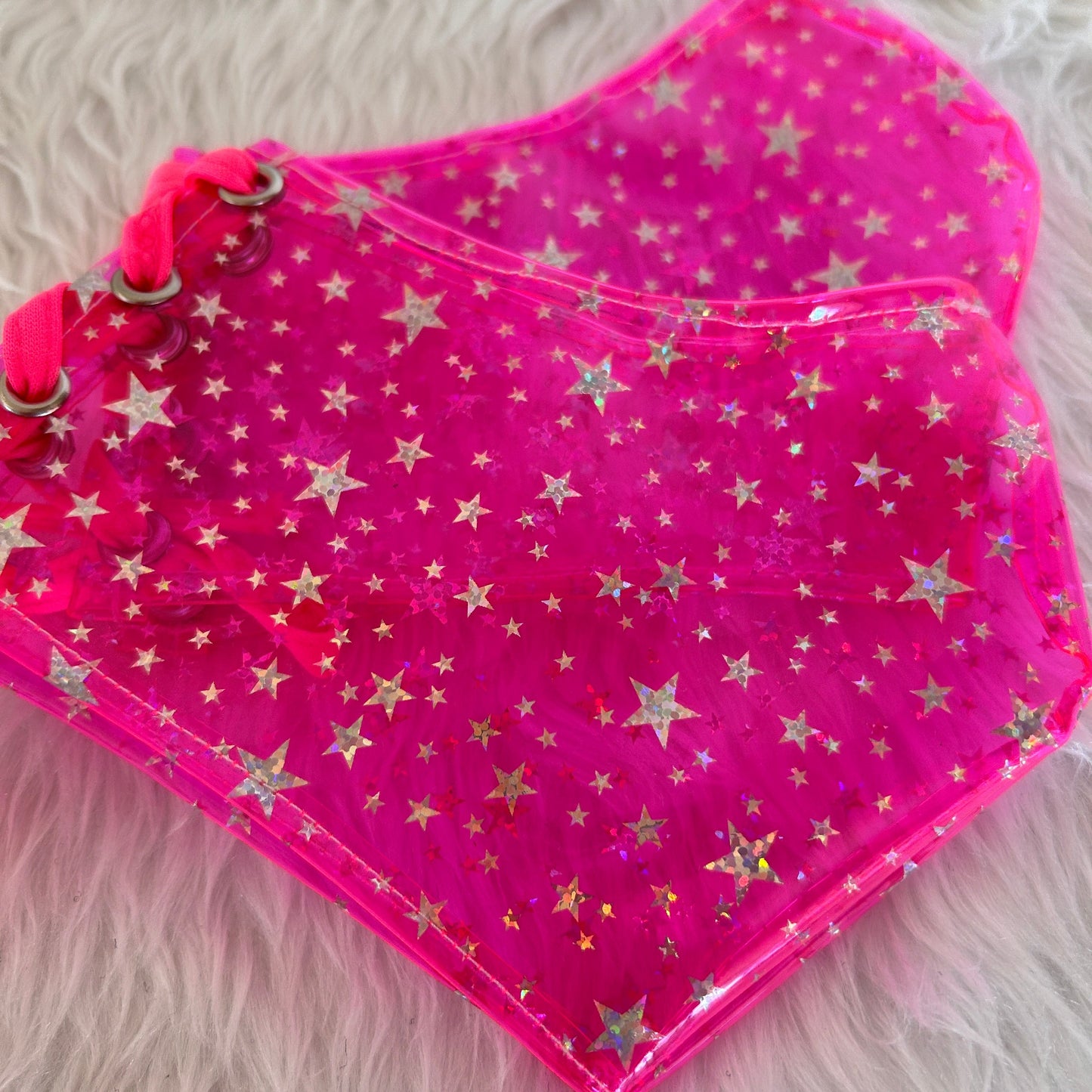 Protector para Pleaser Rosa Neón con Estrellas Plata