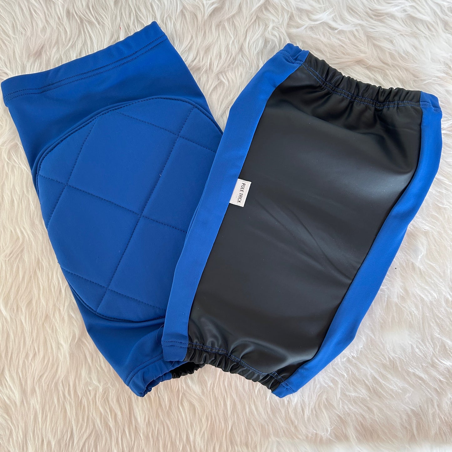 Rodilleras Pole Dance Azul Rey con agarre en corva