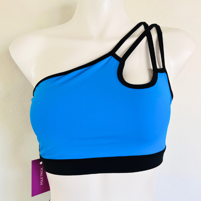 Top Asimétrico Azul Neón