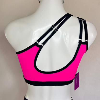 Top Asimétrico Rosa Neón