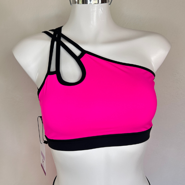 Top Asimétrico Rosa Neón