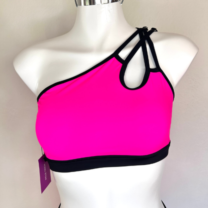 Top Asimétrico Rosa Neón