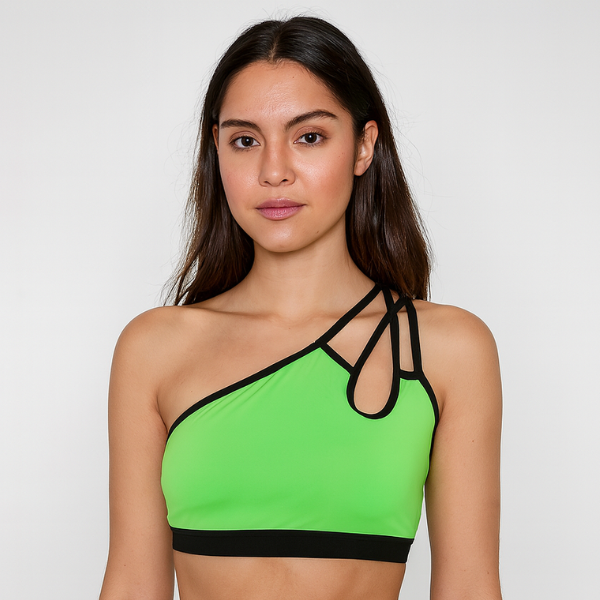 Top Asimétrico Verde Neón