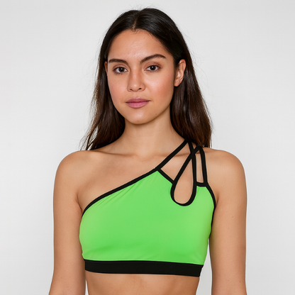 Top Asimétrico Verde Neón