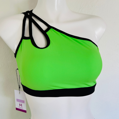 Top Asimétrico Verde Neón