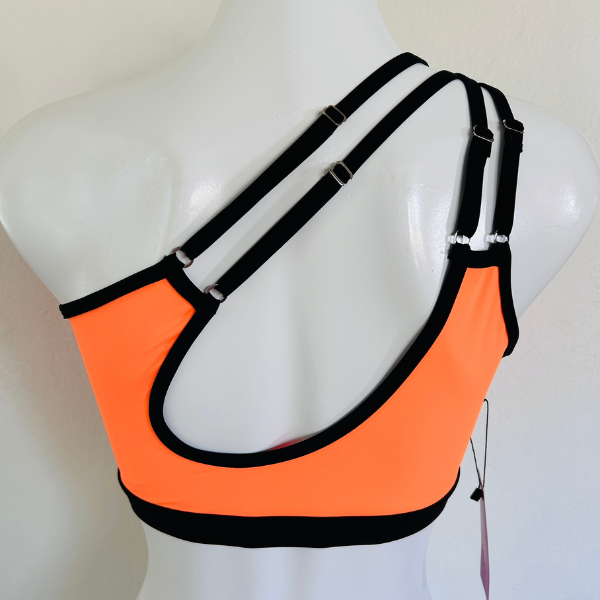 Top Asimétrico Naranja Neón