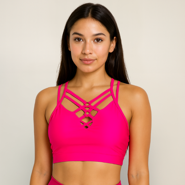 Top Tiras Nova Rosa Neón