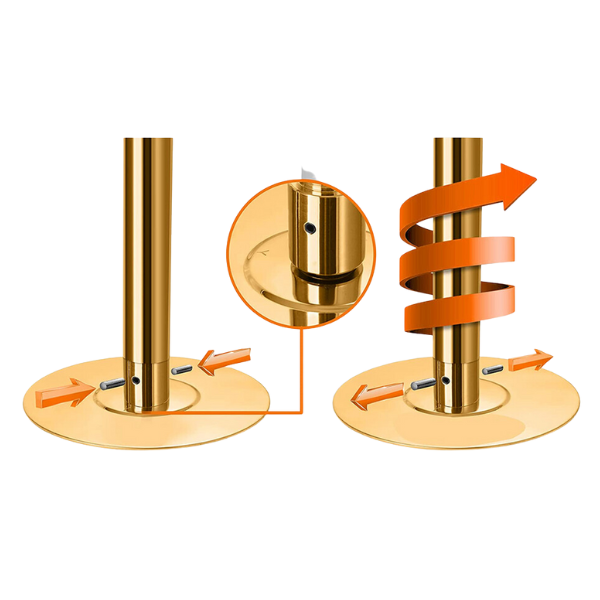 Tubo portátil para pole dance – Dorado de 45mm